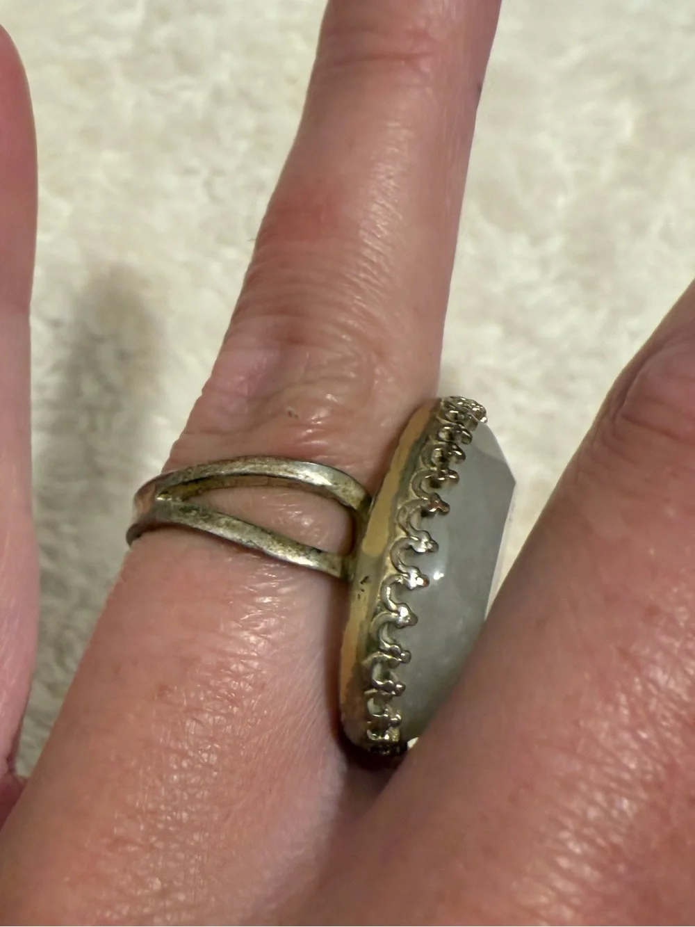 Elegant Gold-Trim Oval Cocktail Ring - Women's Jewelry
